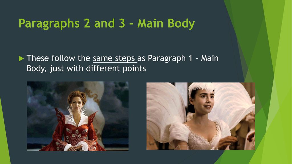 Paragraphs 2 and 3 – Main Body