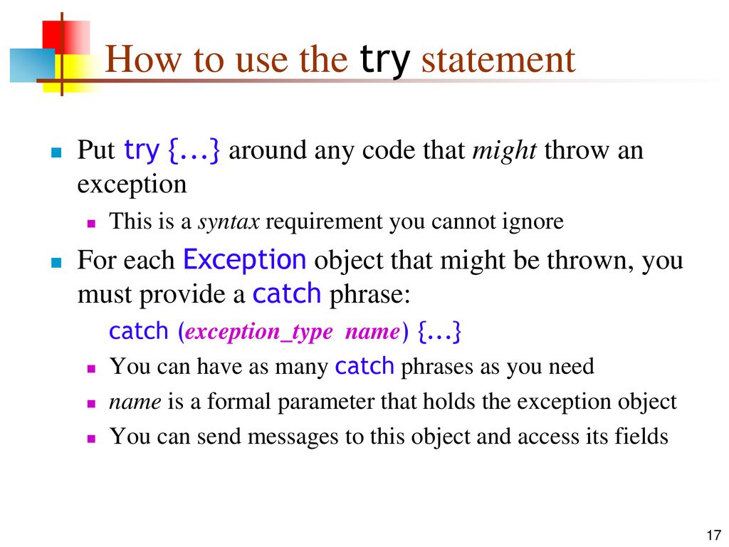 Exceptions 10 nov ppt download