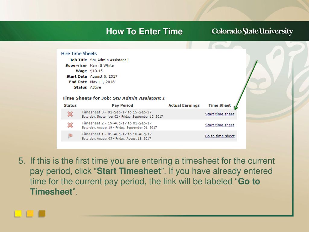 Off campus work study timesheets ppt download
