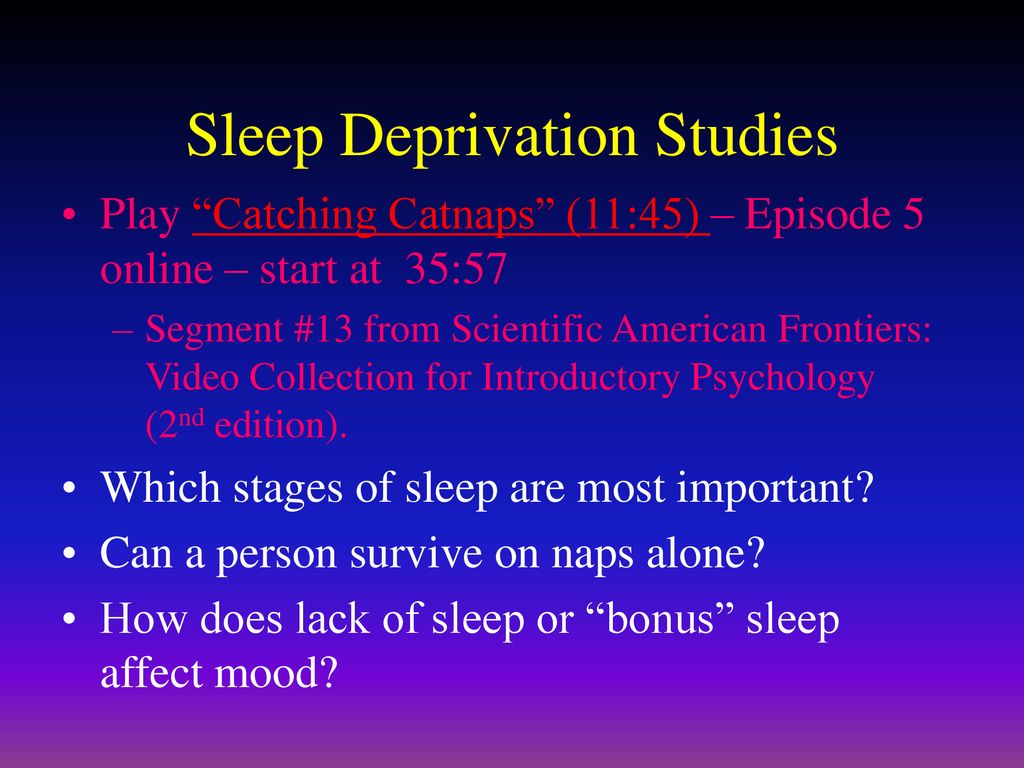 Sleep Deprivation Studies