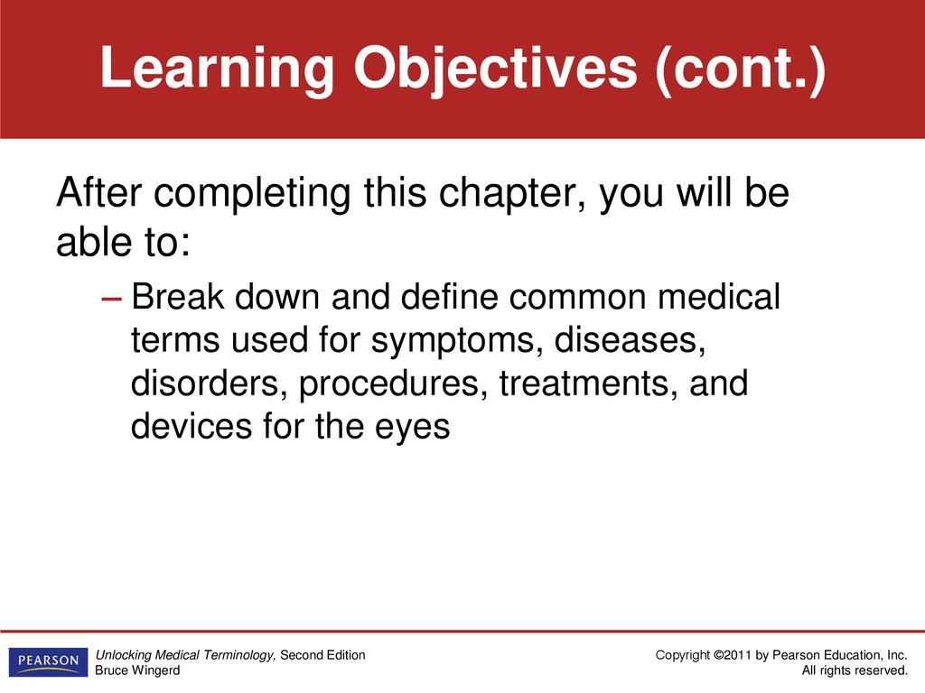 Learning Objectives (cont.)