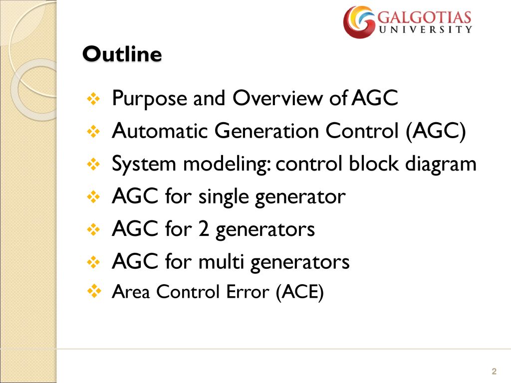 romersk Produktionscenter sejle Automatic Generation Control (AGC) - ppt download