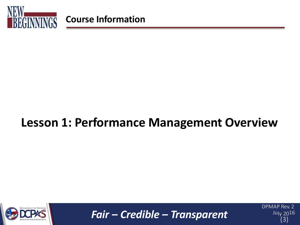 Introduction to the dod performance management and appraisal program