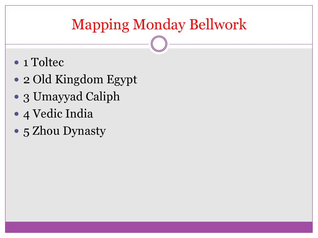 Mapping Monday Bellwork