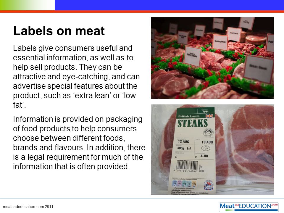 Labels on meat