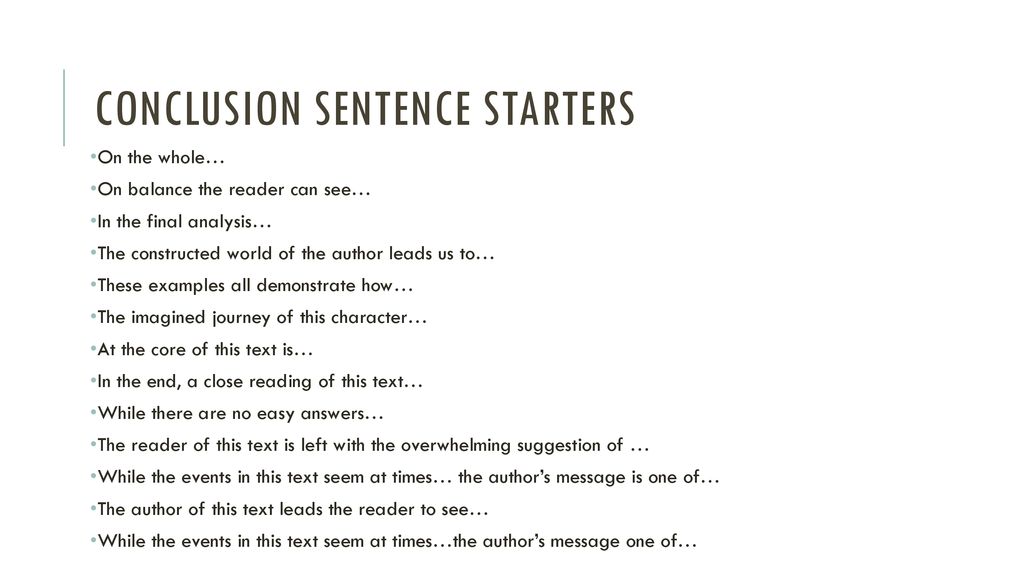 Strong concluding sentence starters