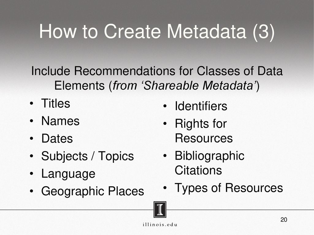 Metadata for special collections ppt download