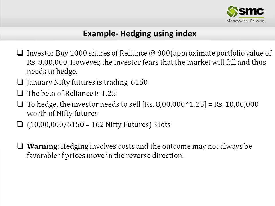 Example- Hedging using index