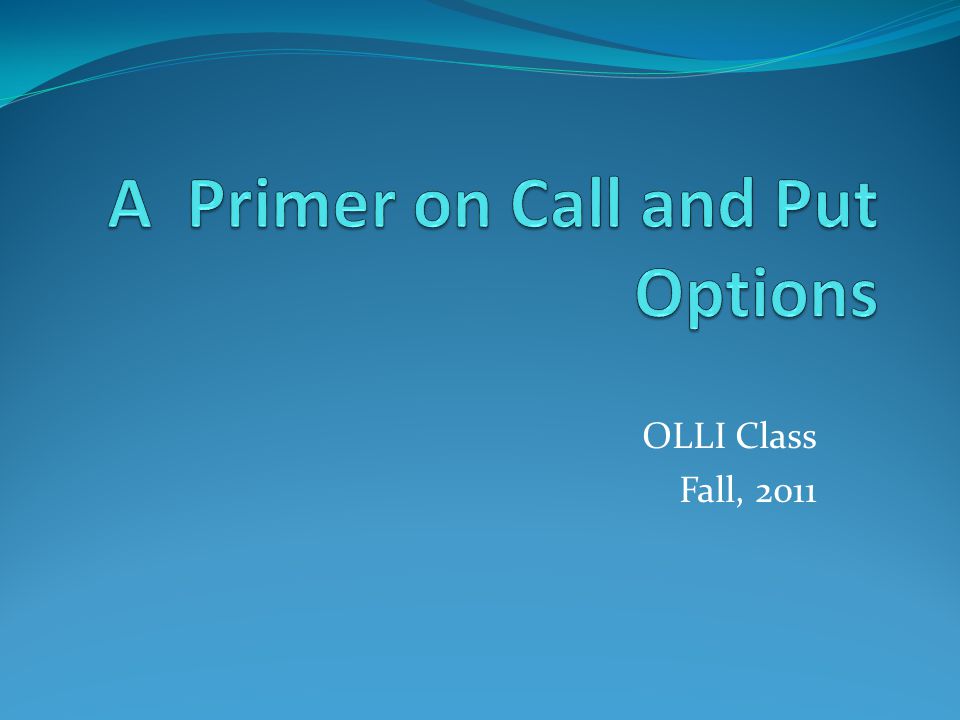 A Primer on Call and Put Options