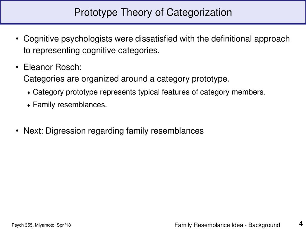 Prototype Theory of Categorization