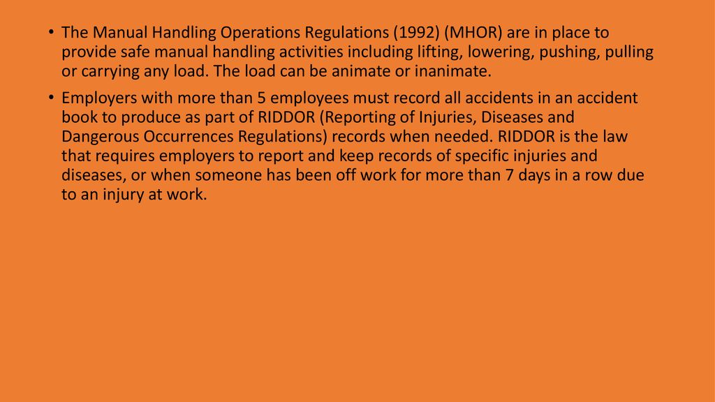 Manual Handling Safety at Work ppt download