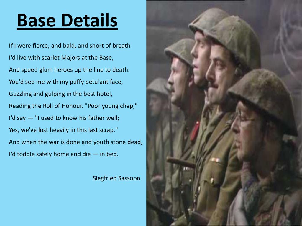 Base Details Siegfried Sassoon Date Ppt Download