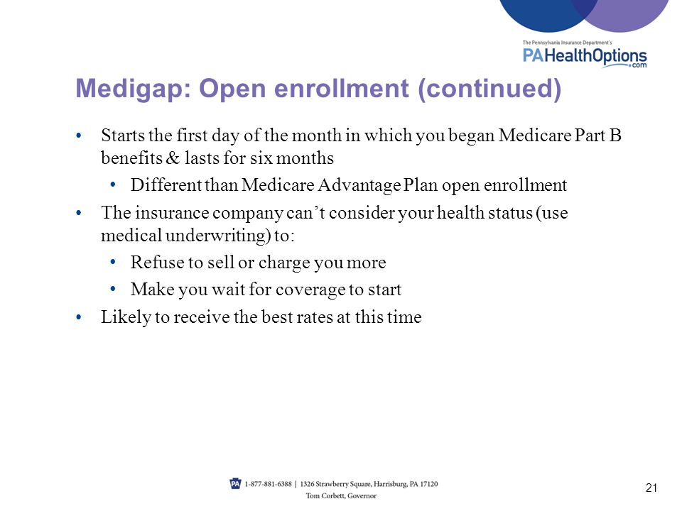 Medigap: Open enrollment (continued)
