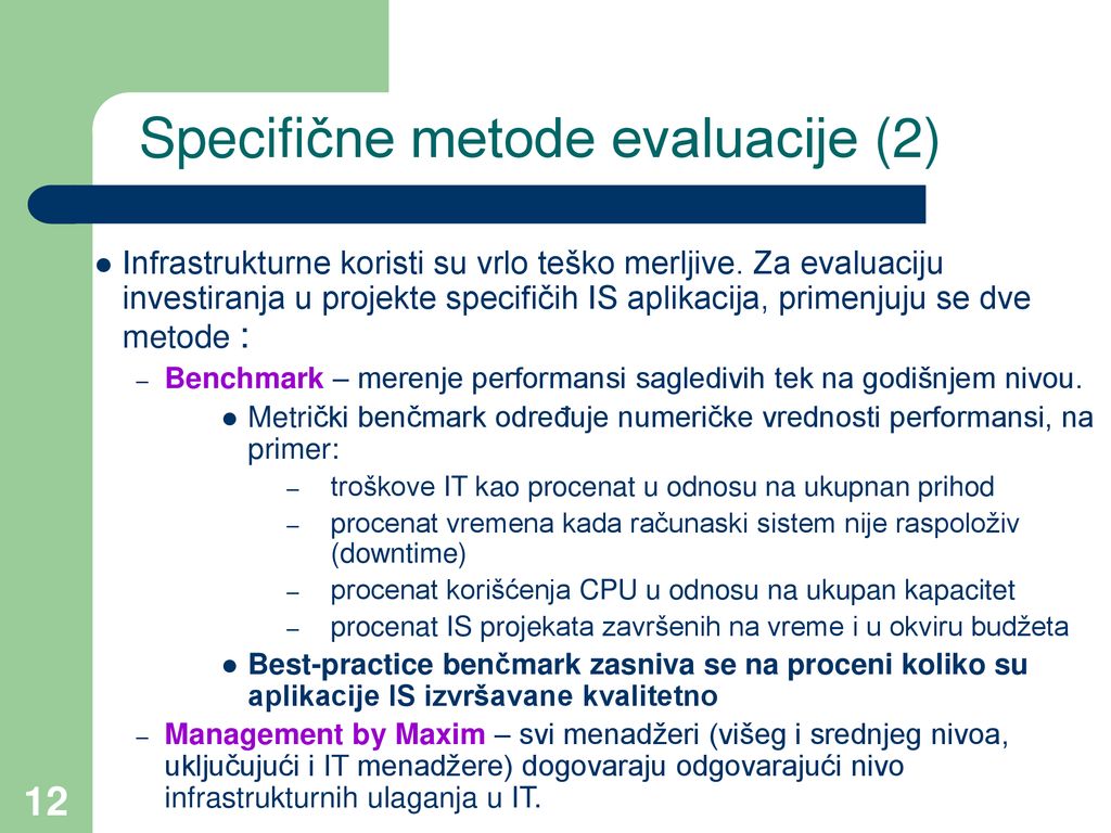 Specifične metode evaluacije (2)