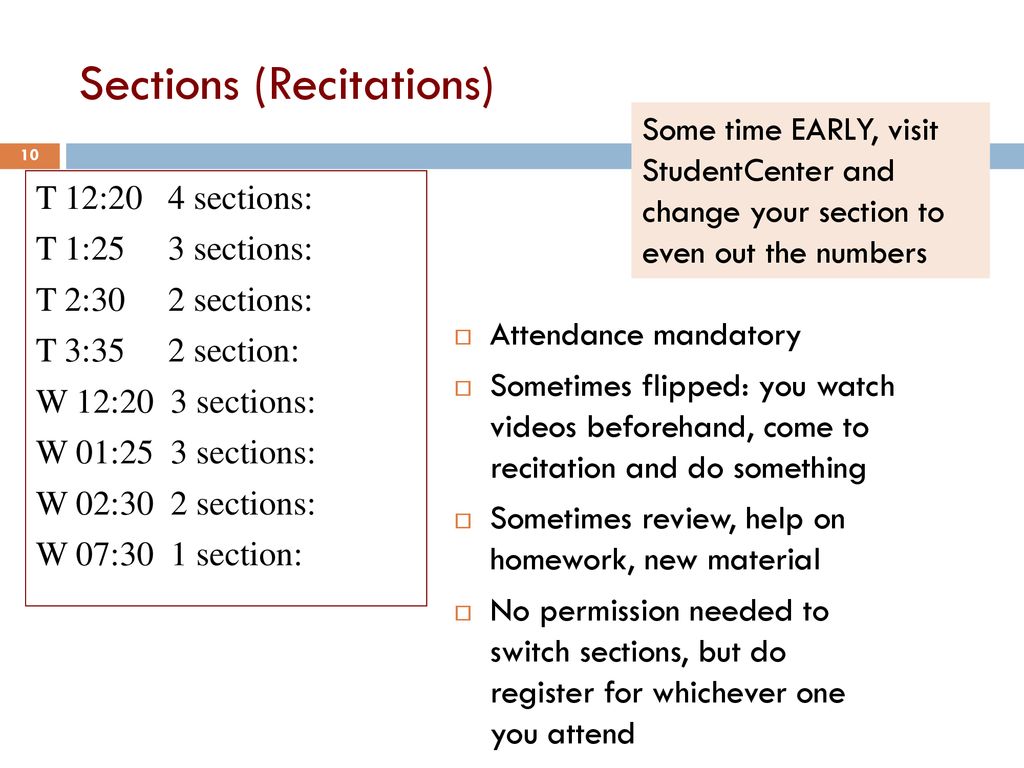 Sections (Recitations)