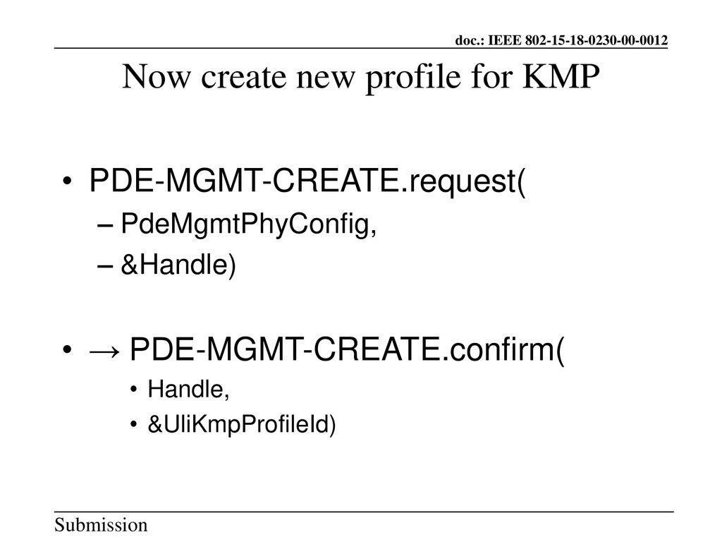 Now create new profile for KMP