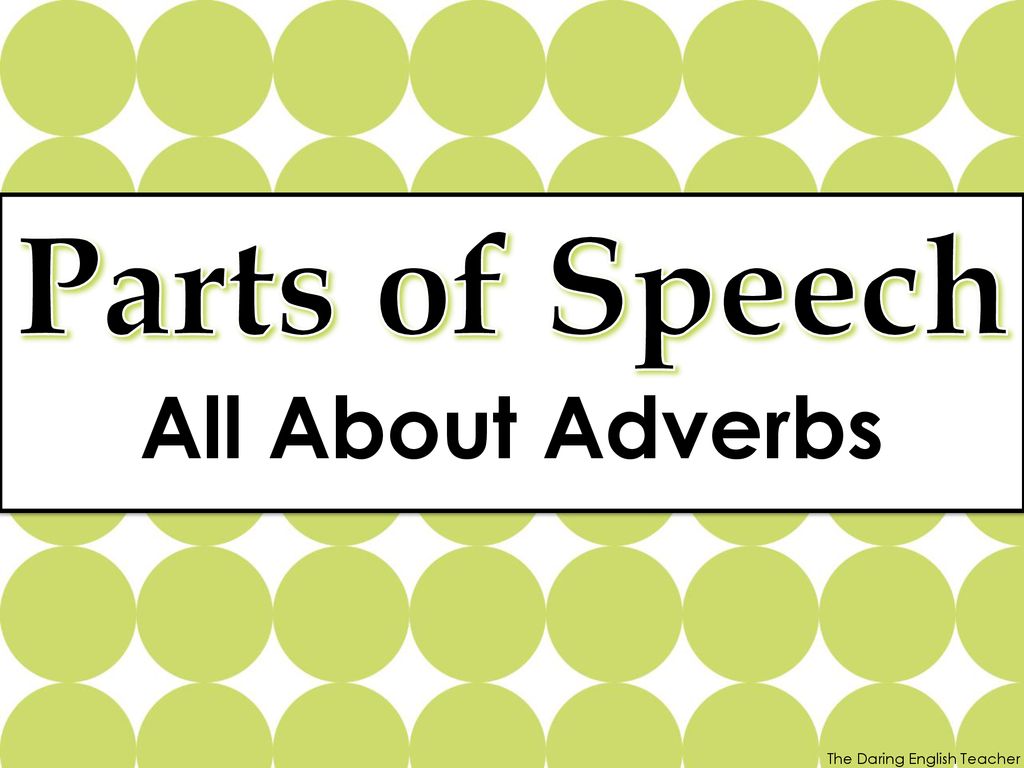 Parts of Speech All About Adverbs