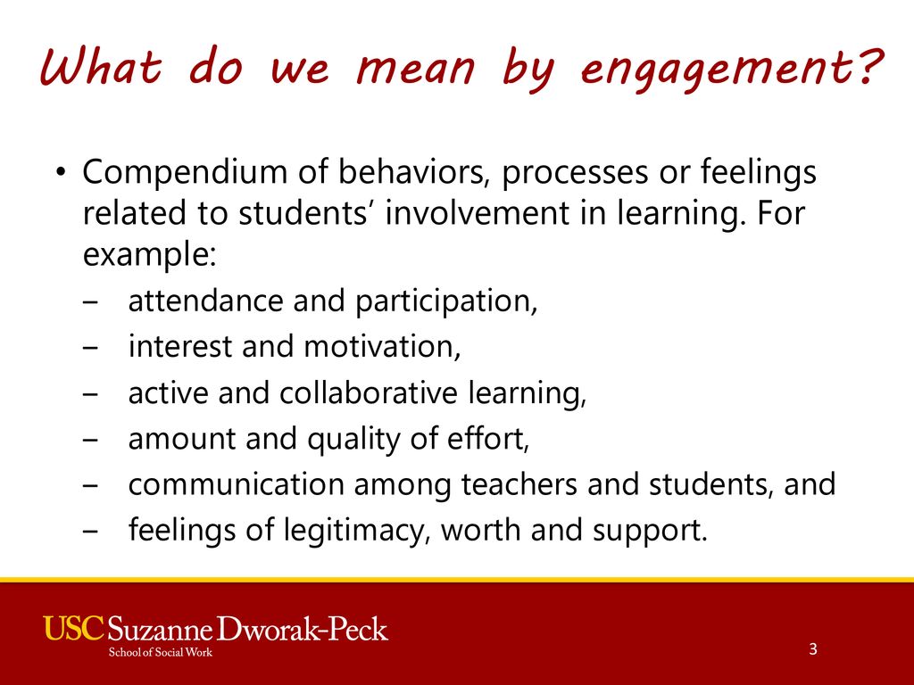 What do we mean by engagement
