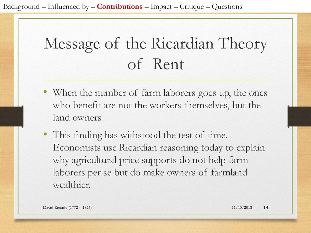 what is ricardian theory of rent