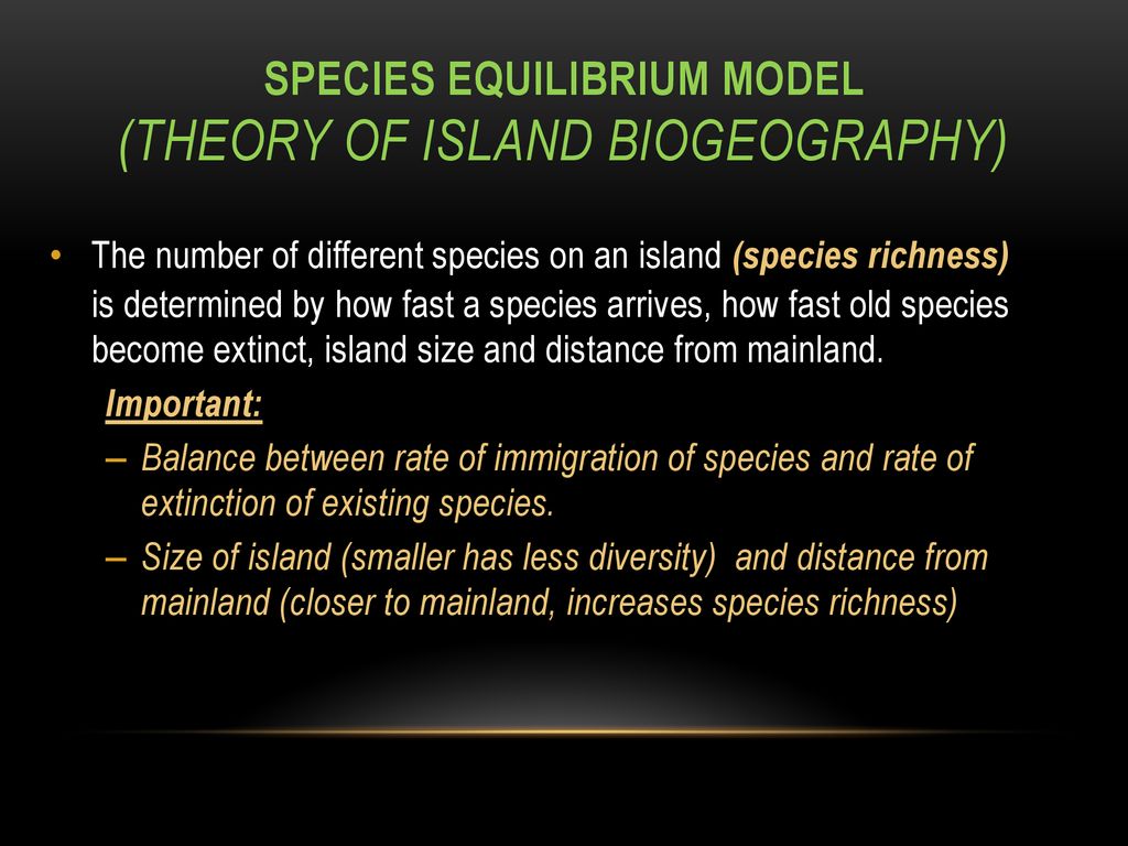 Species Equilibrium model (Theory of island biogeography)