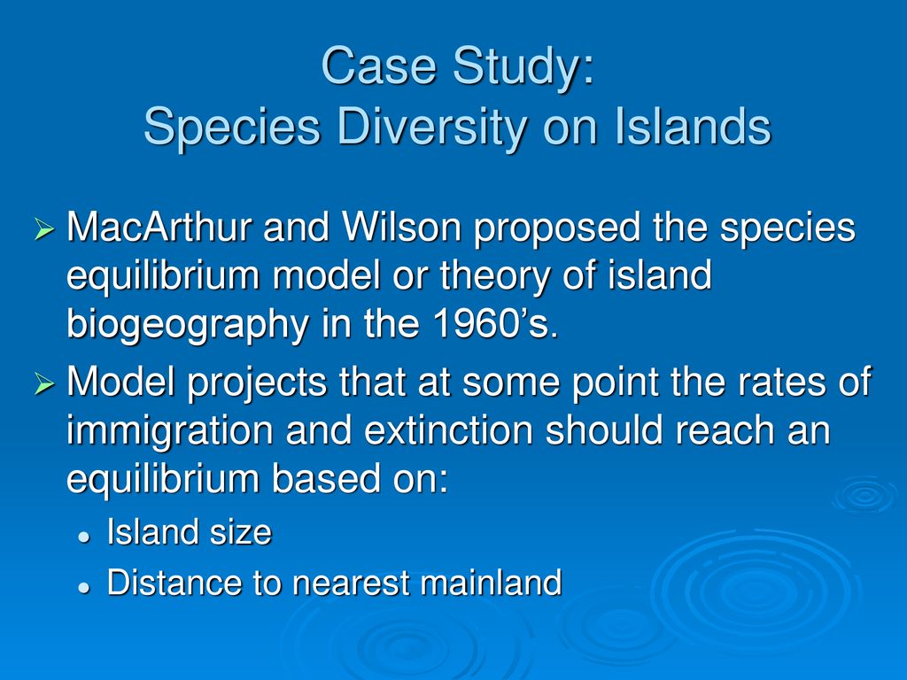 Case Study: Species Diversity on Islands