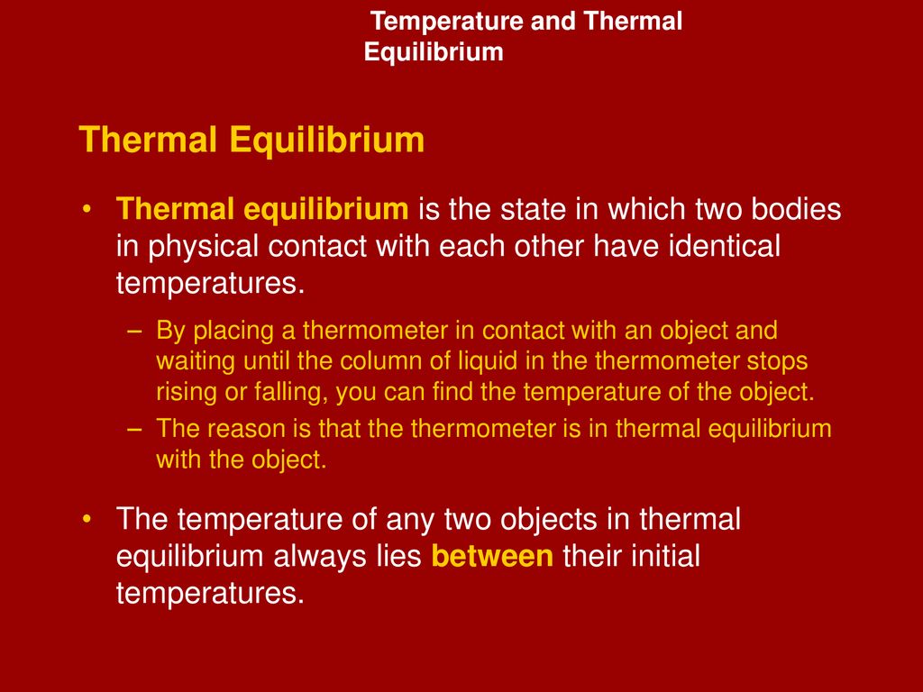 Equilibrium thermal Heat Transfer