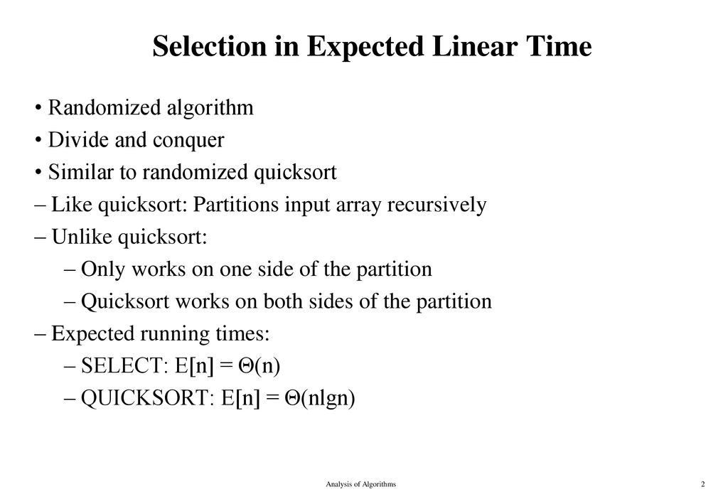 Order statistics selection problem ppt download