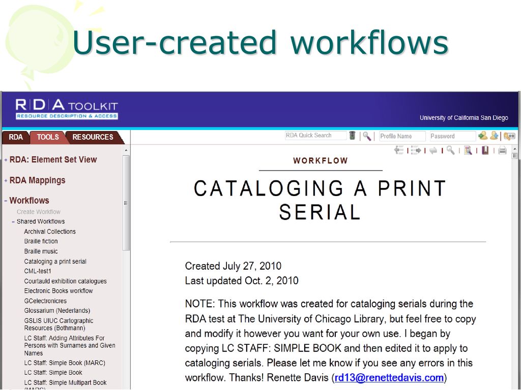 User-created workflows