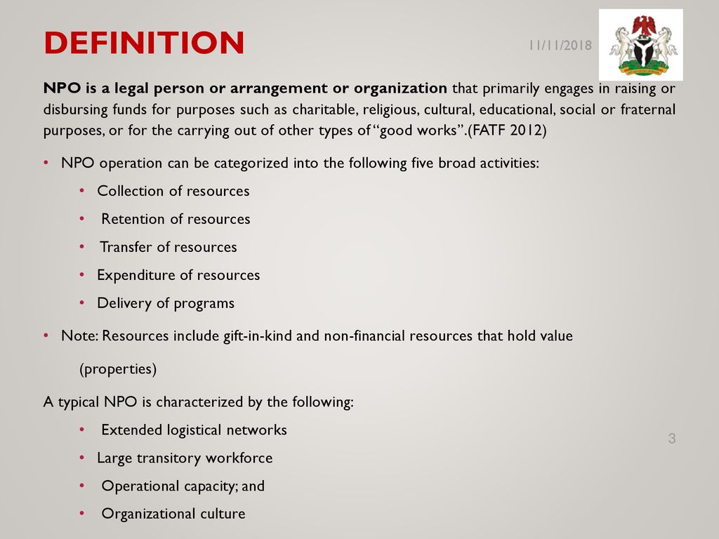 Overview Of International Aml Cft Standards On Npos Ppt Download