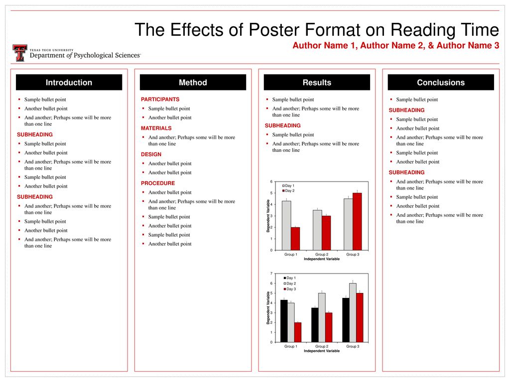 The Effects of Poster Format on Reading Time