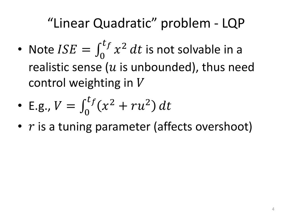 Linear Quadratic problem - LQP