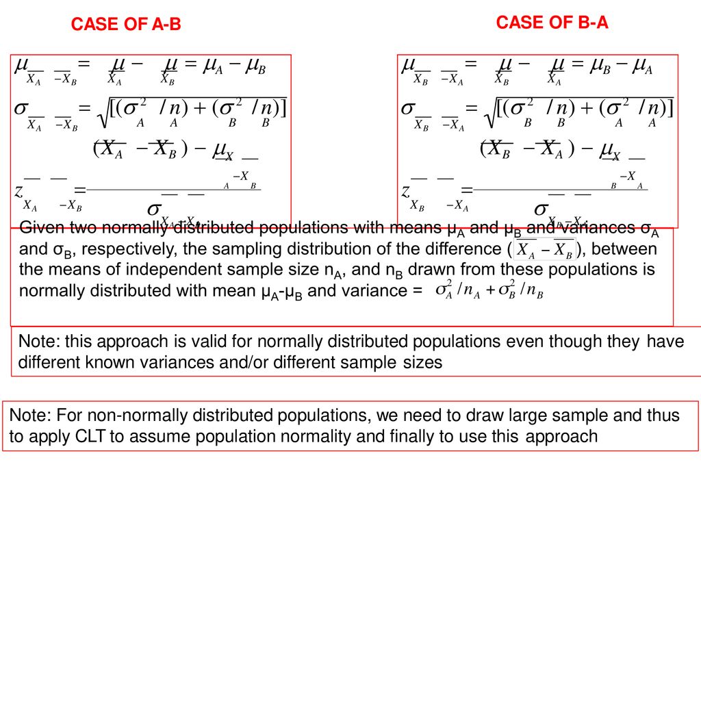 D Lecture 8 Distributions Of The Difference Between Two Sample Means Ppt Download
