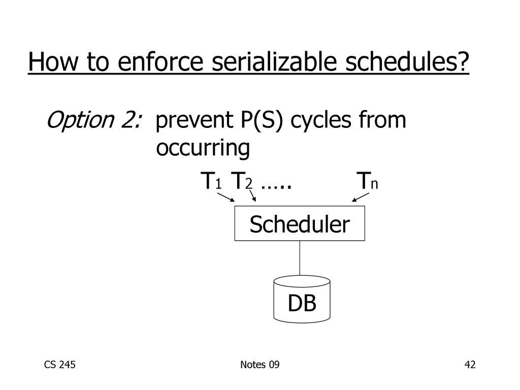 CS 245: Database System Principles Notes 09: Concurrency Control - Ppt ...