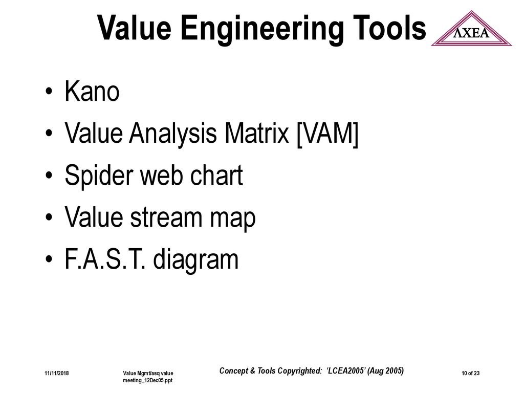 Value Tools Applied To Everyday Problems - Ppt Download