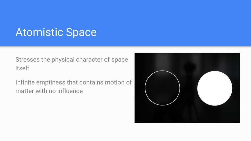 Atomistic Space Stresses the physical character of space itself
