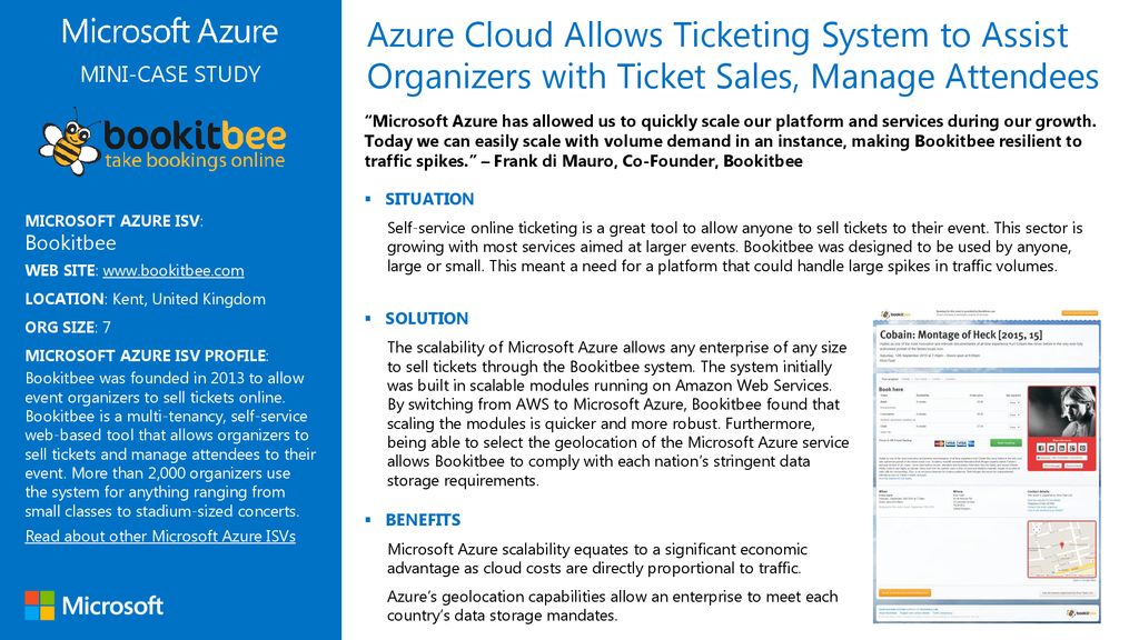 Azure Cloud Allows Ticketing System to Assist Organizers with Ticket Sales, Manage Attendees