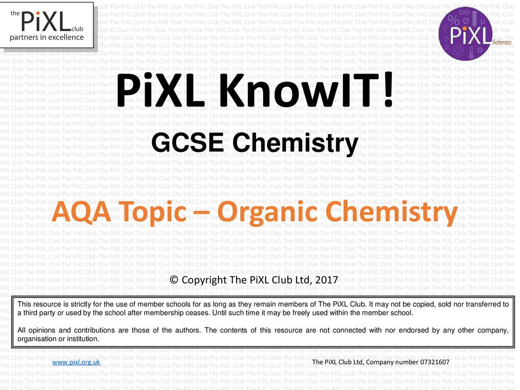 AQA Topic – Organic Chemistry