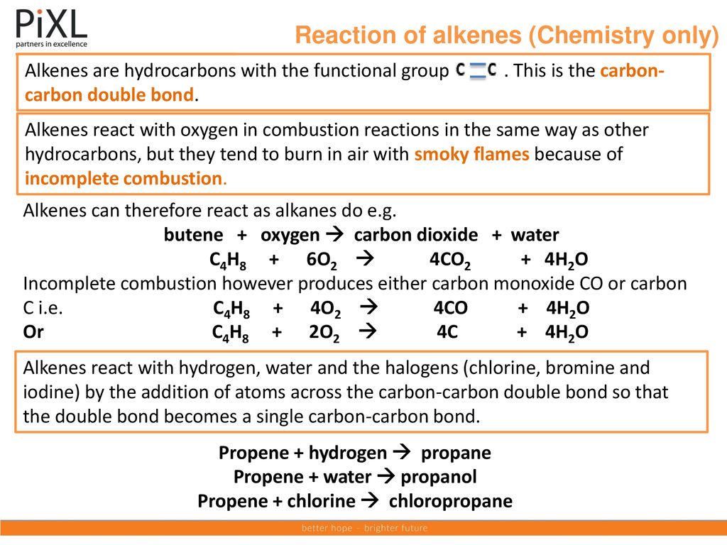 Reaction of alkenes (Chemistry only)