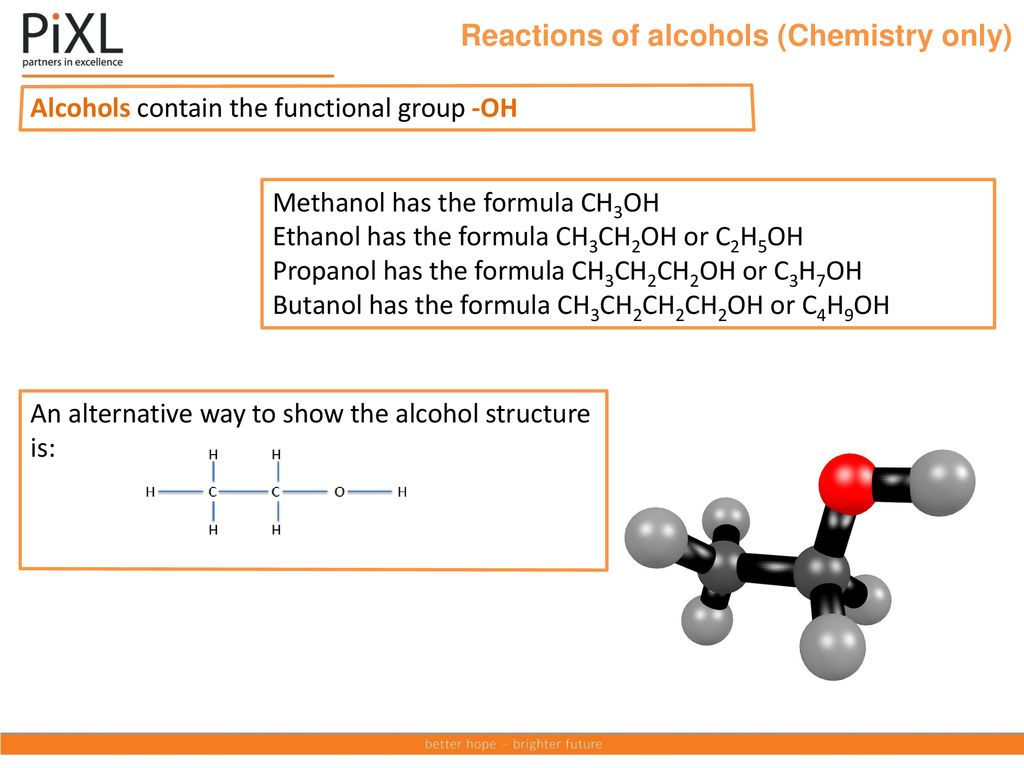 Reactions of alcohols (Chemistry only)