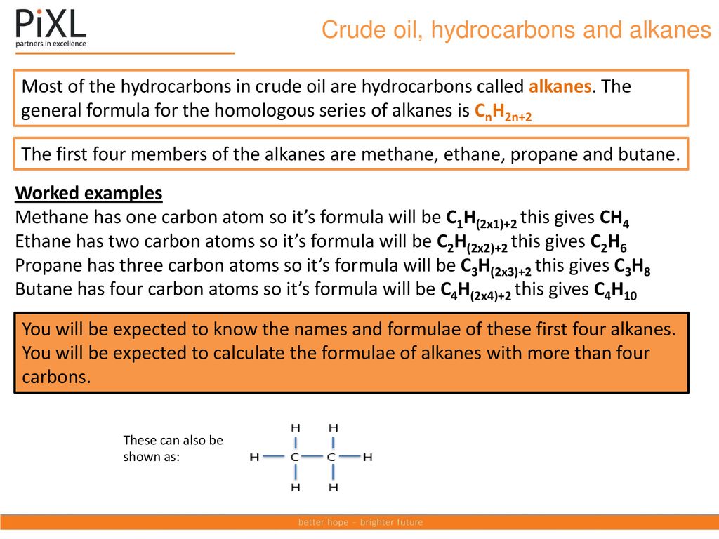 Crude oil, hydrocarbons and alkanes