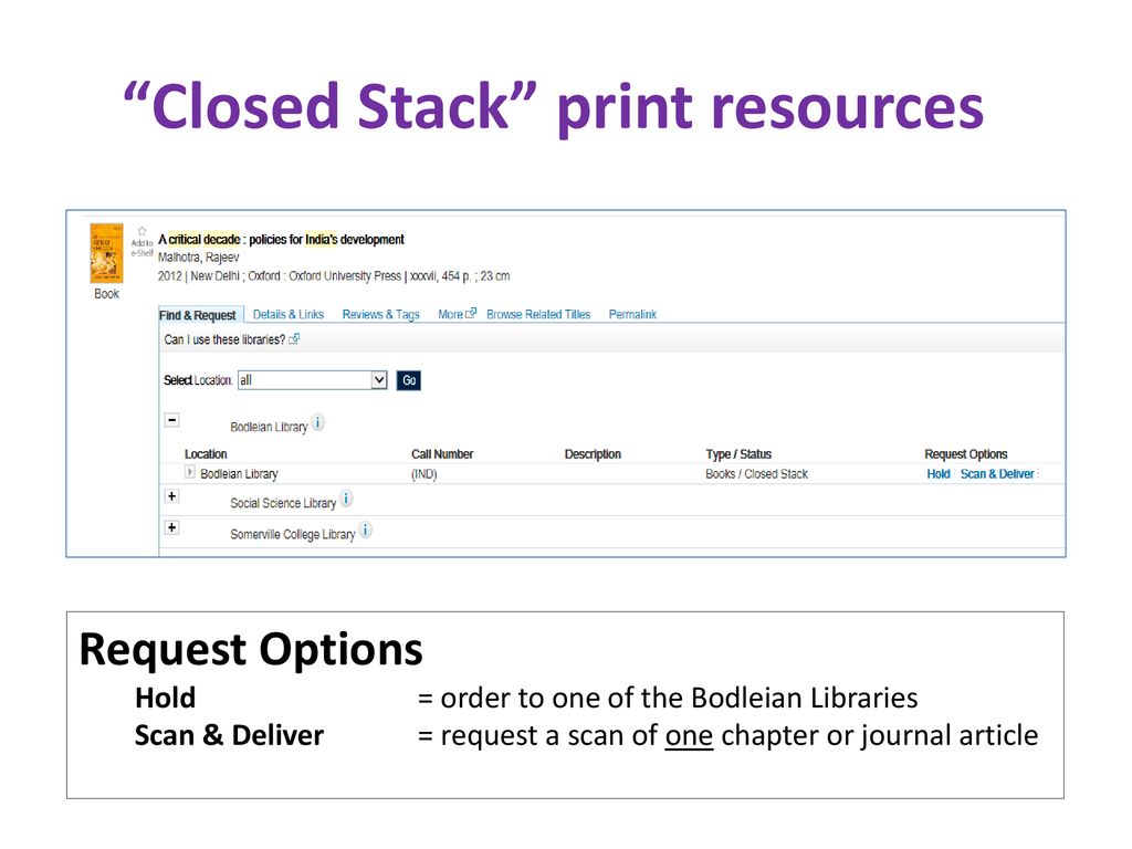 Closed Stack print resources
