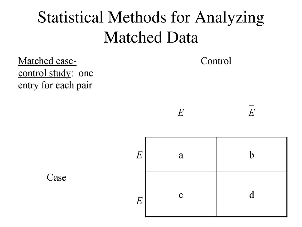 Lecture 13 case control studies introduction to matching ppt download