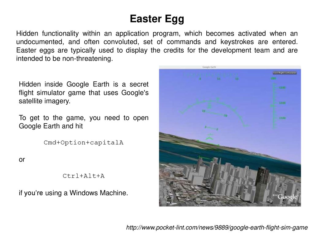 Google Earth Easter Egg: Flight Sim