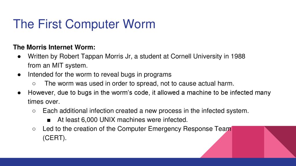 The First Computer Worm