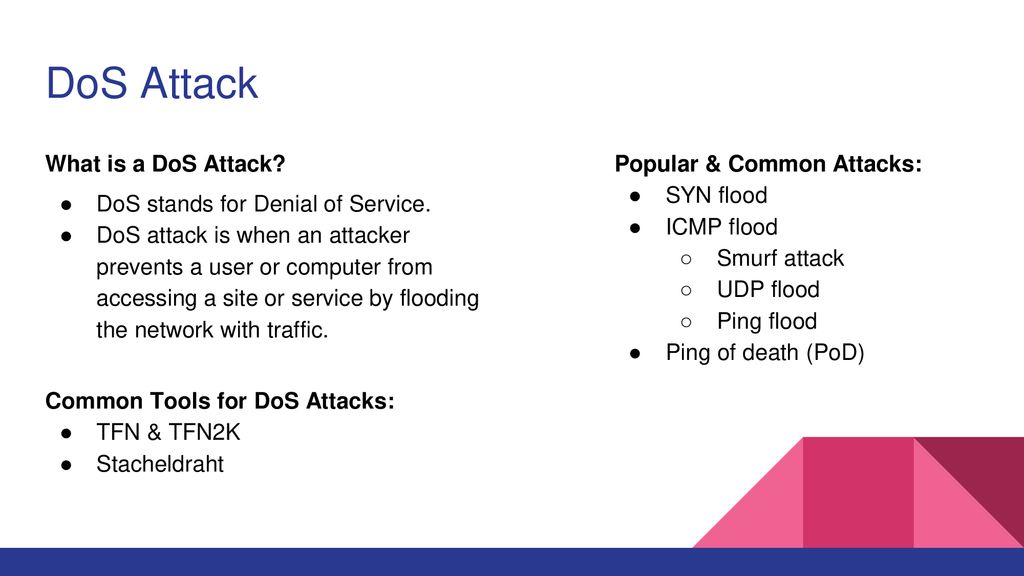 DoS Attack What is a DoS Attack DoS stands for Denial of Service.