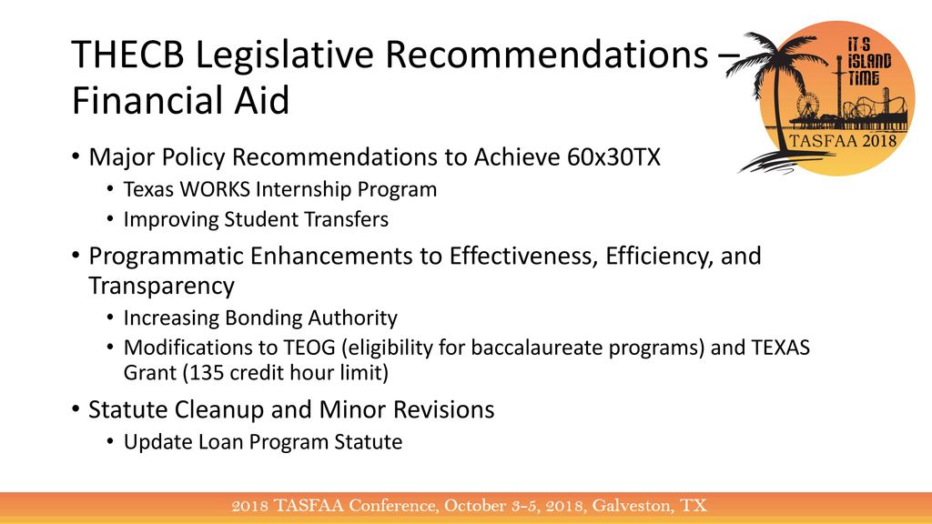 THECB Legislative Recommendations – Financial Aid