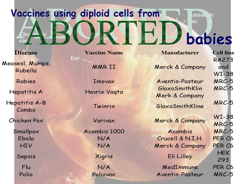 Abortion industry contributes with the following tissues isolated from
