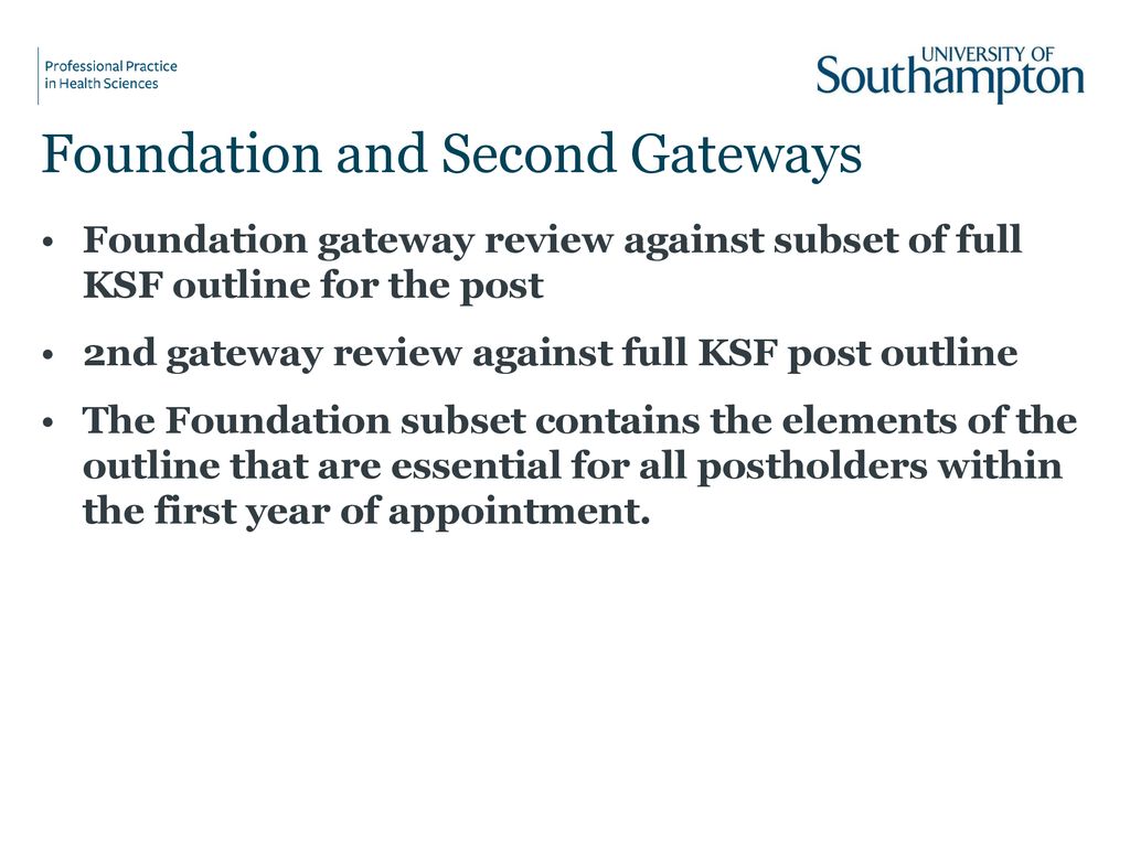 Foundation and Second Gateways