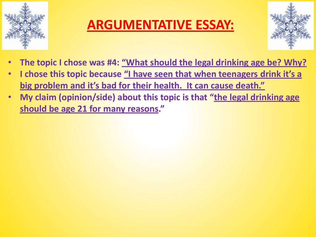 legal drinking age argumentative essay