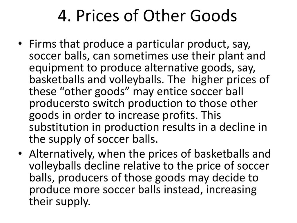 4. Prices of Other Goods